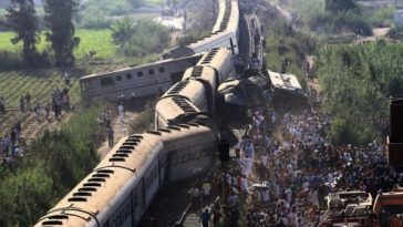 تصادم قطارين في مصر